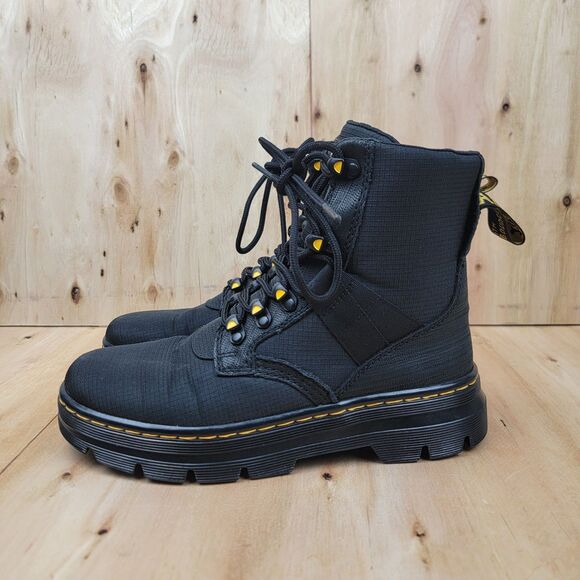 Dr Martens CombsTech 11 Boots Canvas Black Unisex Men’s Size 7 Women\'s 8